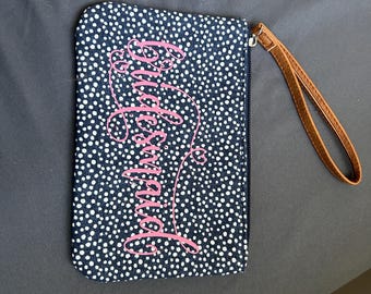 personalized wristlet- customizable charm for your essentials