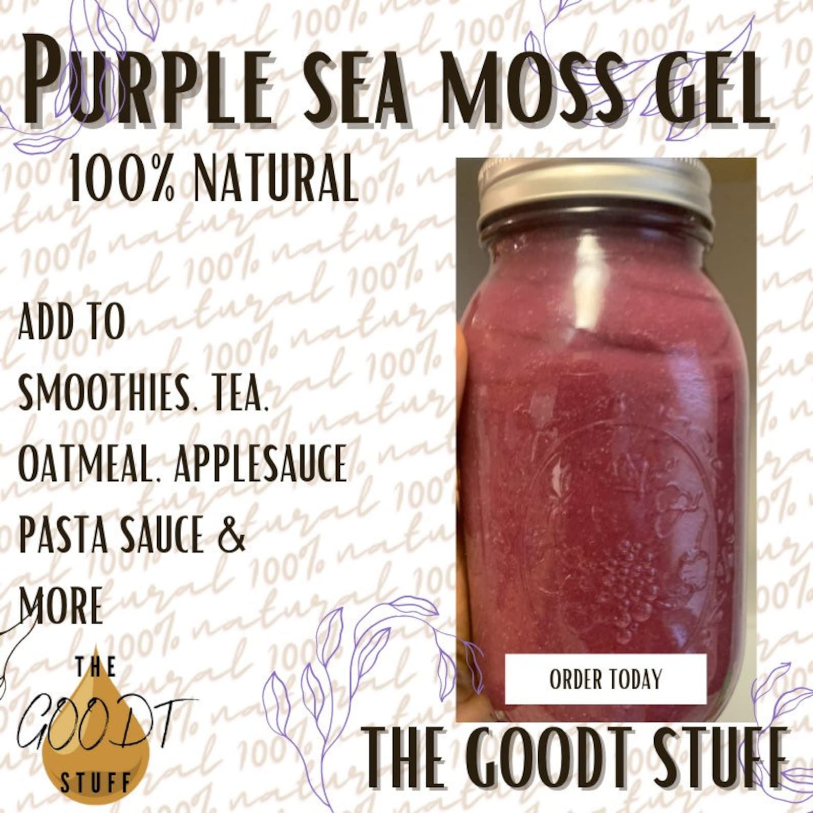 Natural Purple sea moss gel Etsy