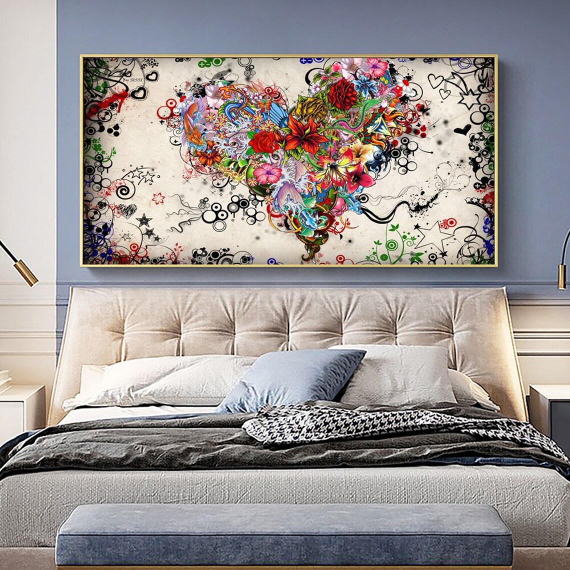 Wall Art Picture Canvas Love Picture Abstract Painting Etsy