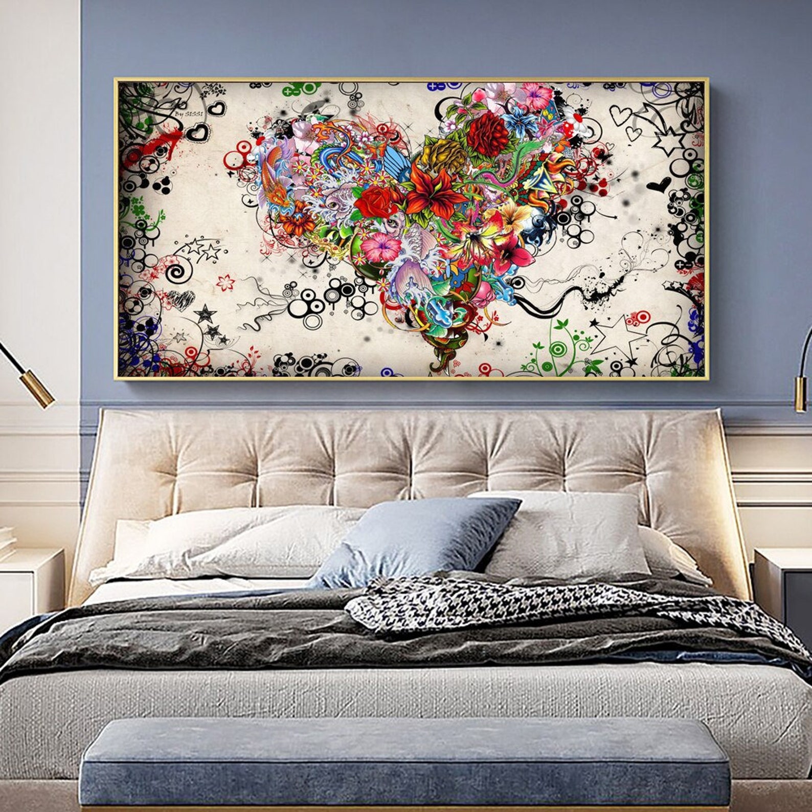 Wall Art Picture Canvas Love Picture Abstract Painting | Etsy