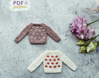Blythe Doll Knitting Pattern - Beaded Seamless Pullover - PDF Digital Download