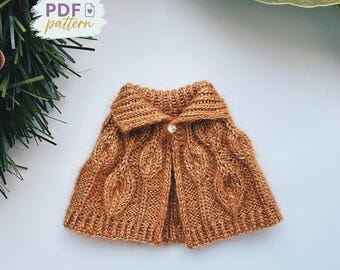 Tiny Nurses Cape – Seamless Knitting Pattern for Dolls | Vintage-Style Poncho for Blythe | PDF Download