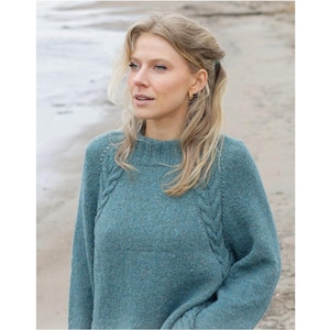 100% Merino wool hand-knitted women's sweater