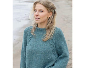 100% Merino wool hand-knitted women's sweater