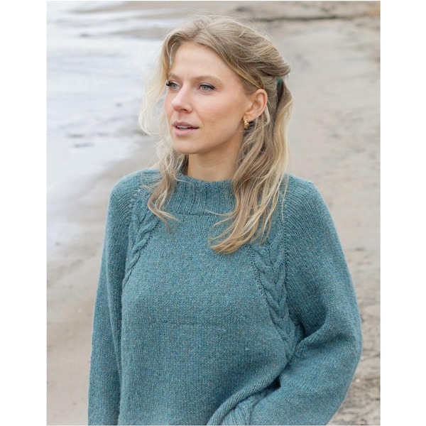100% Merino wool hand-knitted women's sweater