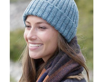 100% Merino - Unisex Beanie - Wool Beanie - Adult - Fisherman Style Hat