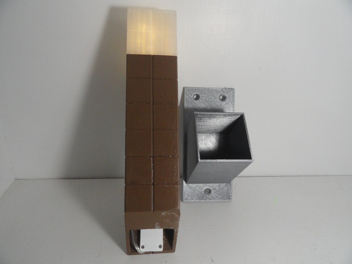 Minecraft Torch or Redstone Torch Wall Lamp Nite Lite Battery Etsy