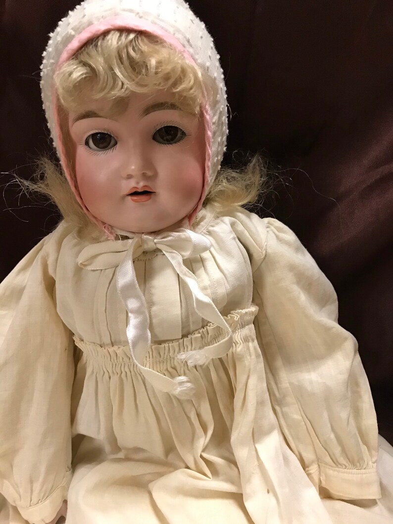 Antique Bisque Head Doll With Jointed Leather Body Sleepy Etsy