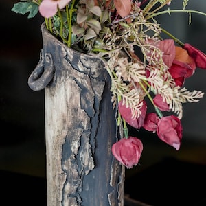 Rustic floral vases, handmade ceramic vases, rusty iron vases, creative vases, loft style vases, brutal home decor