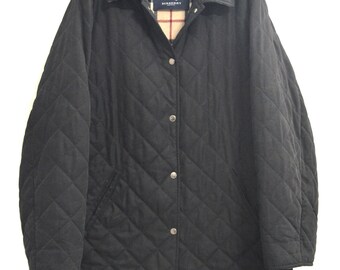 black burberry quilted jacket