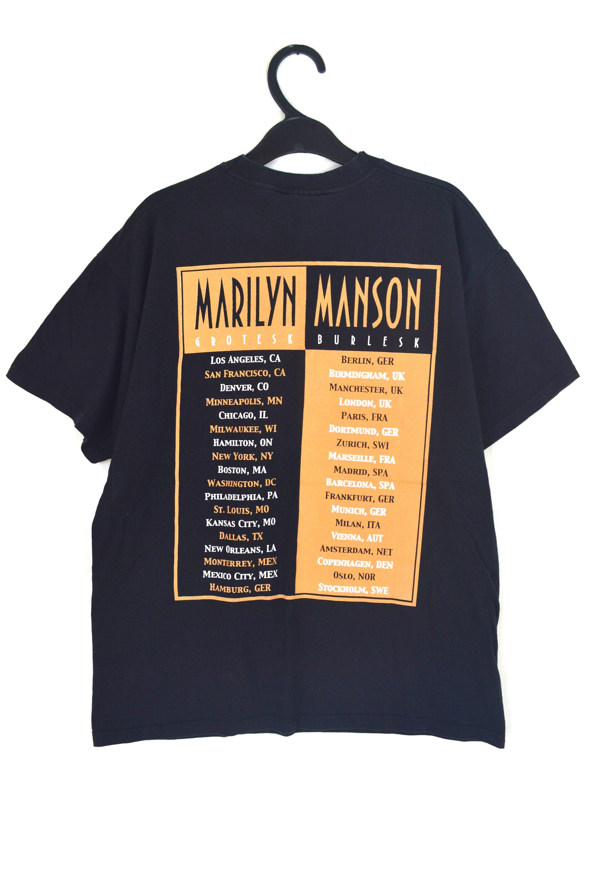 Vintage Marilyn Manson Grotesk Burlesk Tour T-shirt Black Size 