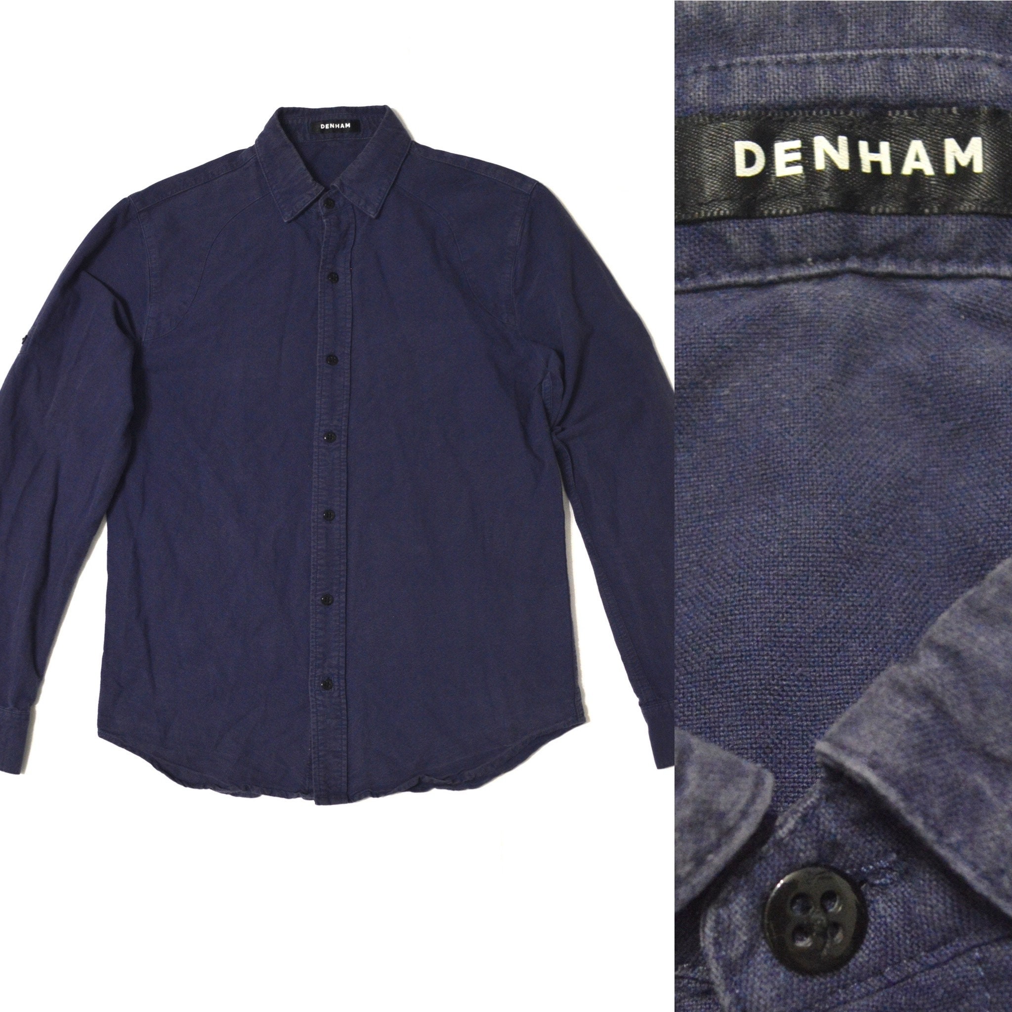 Denham Indigo Shirt Navy Blue Size Men's M - Etsy