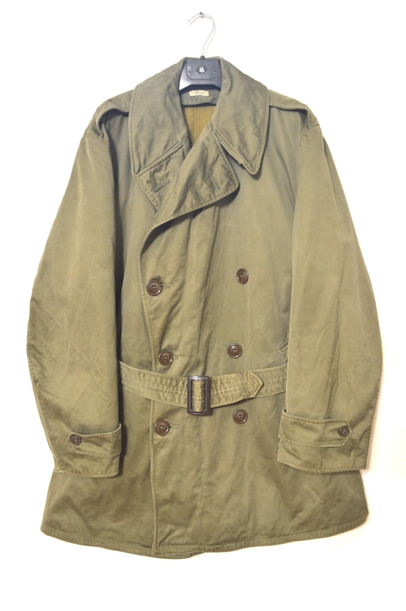 Vintage WW2 US Army Field Trench Coat Officers Korean War Finland ...