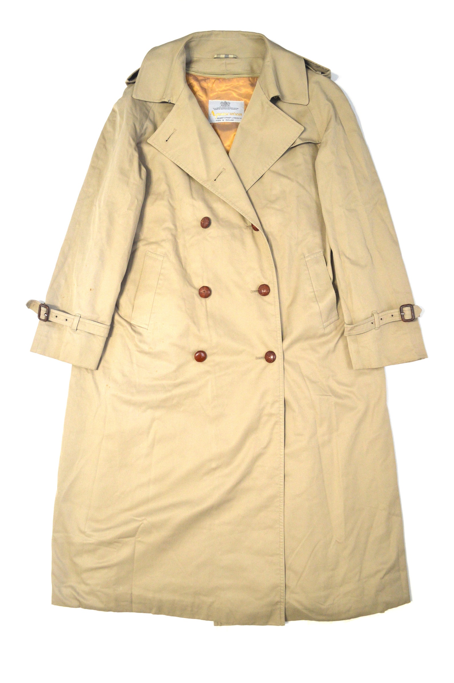 Aquascutum Trench Coat Jacket Lining Beige Size Women's18 - Etsy