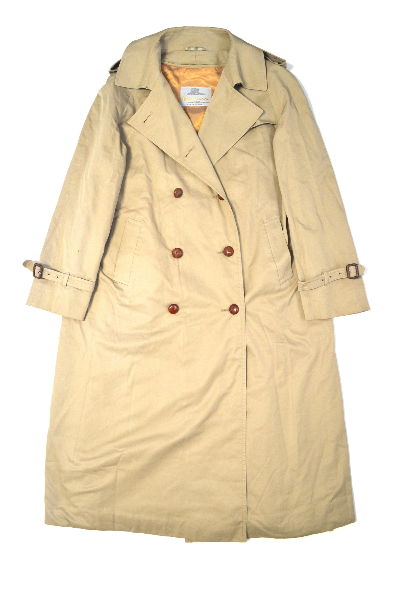 Aquascutum Trench Coat Jacket Lining Beige Size Women's18 Etsy