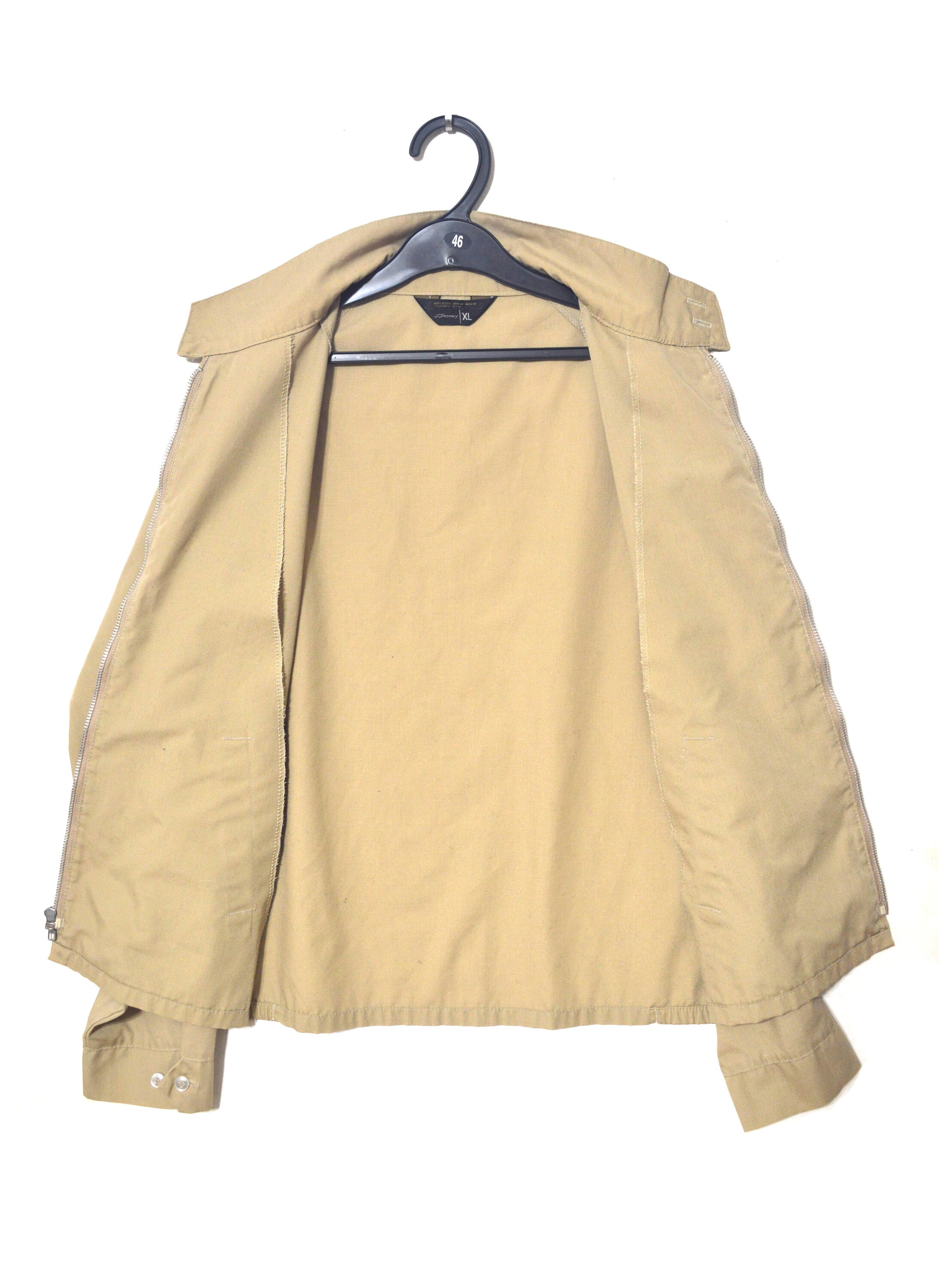 Vintage JC Penney Mechanic Bomber Zip up Jacket Beige Size Men s