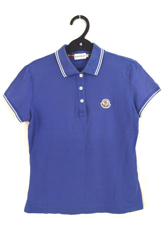 Moncler Polo T-Shirt Blauw Maat Dames - Etsy Nederland