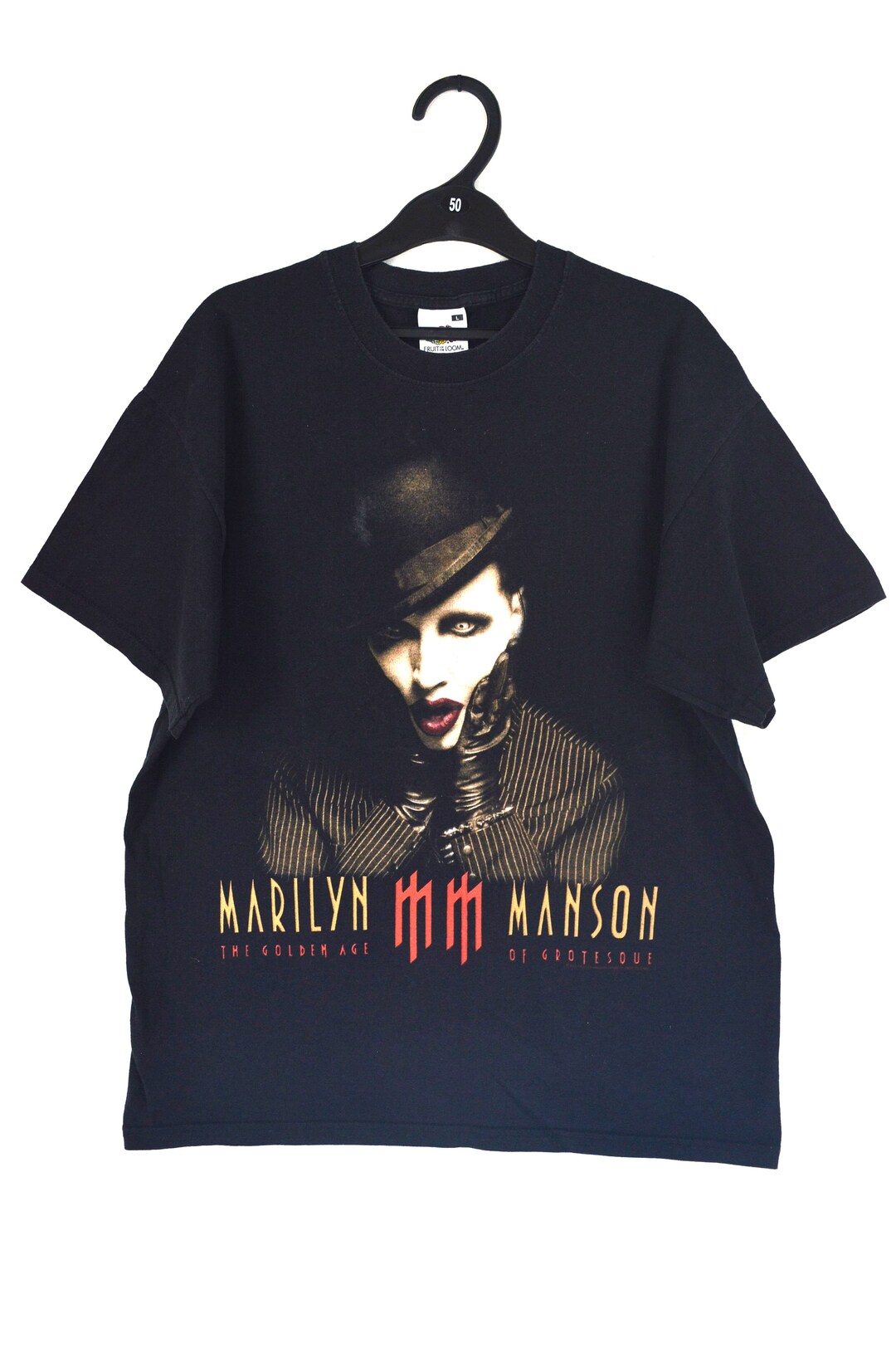 Vintage Marilyn Manson Grotesk Burlesk Tour T-Shirt Schwarz Größe 