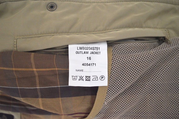 Barbour Outlaw Jacket Coat Shell Beige Size Women's UK16 / Eur42 / US12