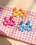 Picnic Blanket Flower Earrings (Hand-Painted)