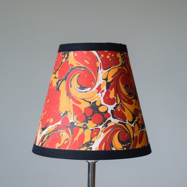 DOUBLE SEAM Candle clip marbled paper lampshades - various