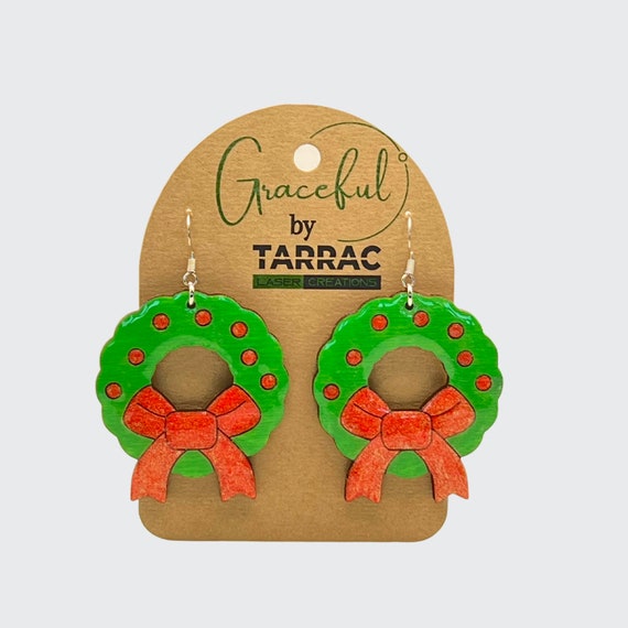 Cute Christmas Wreath Earrings