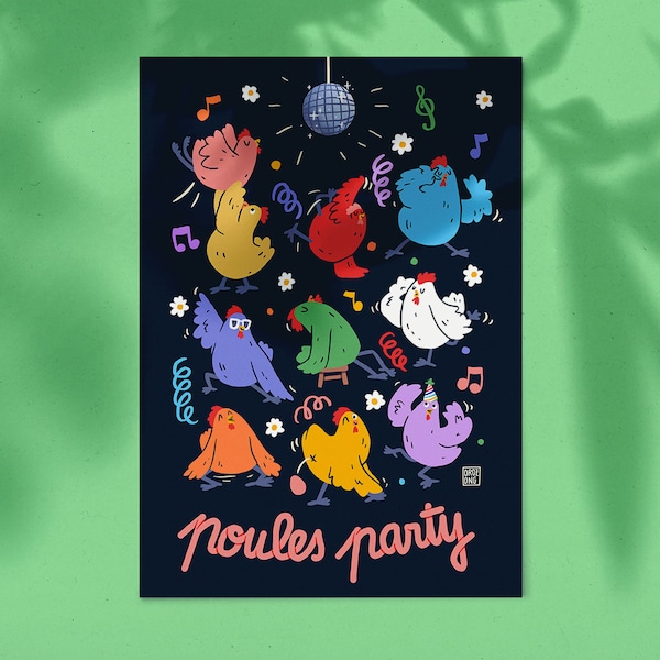 Poule Party - Affiche poster