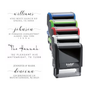 Timbro indirizzo personalizzato, timbro indirizzo personalizzato - Scegli tra i 4 disegni classici, 5 diversi colori del dispositivo di timbro