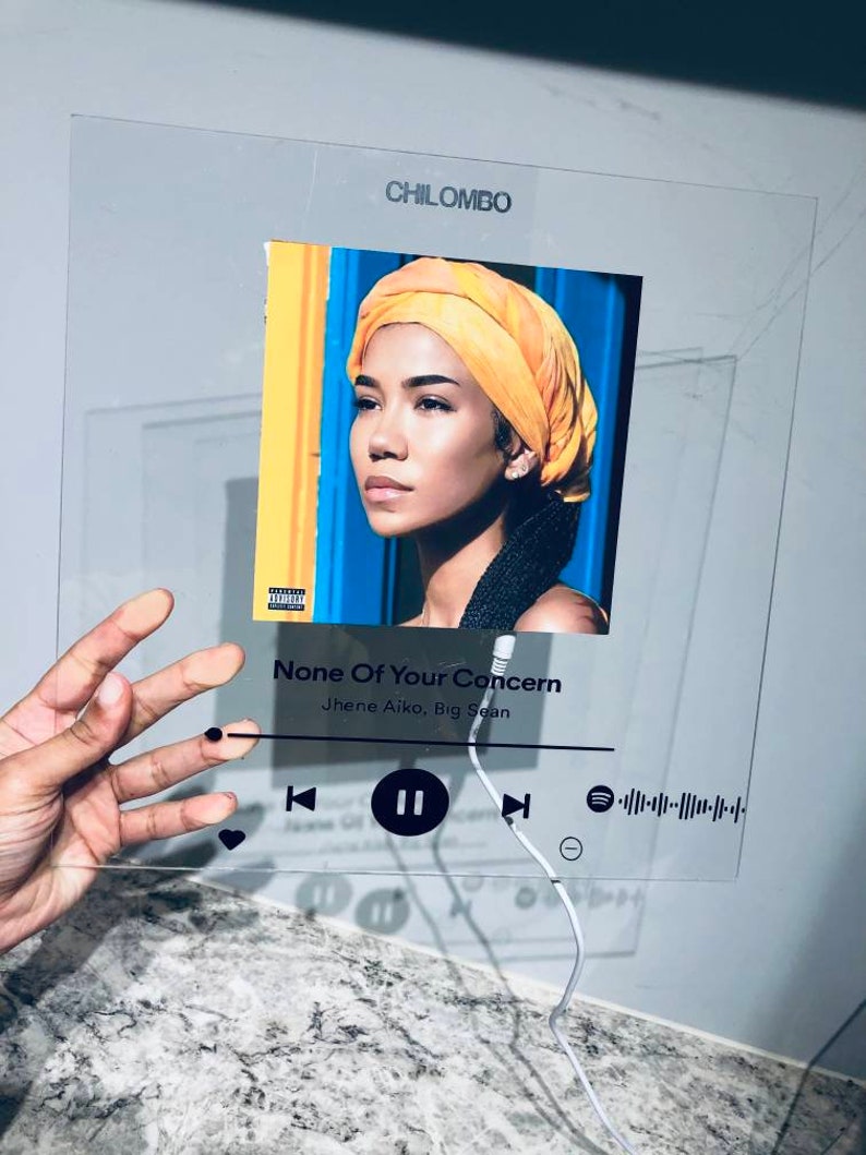 Spotify glass custom album cover Spotify acrylic couples Etsy