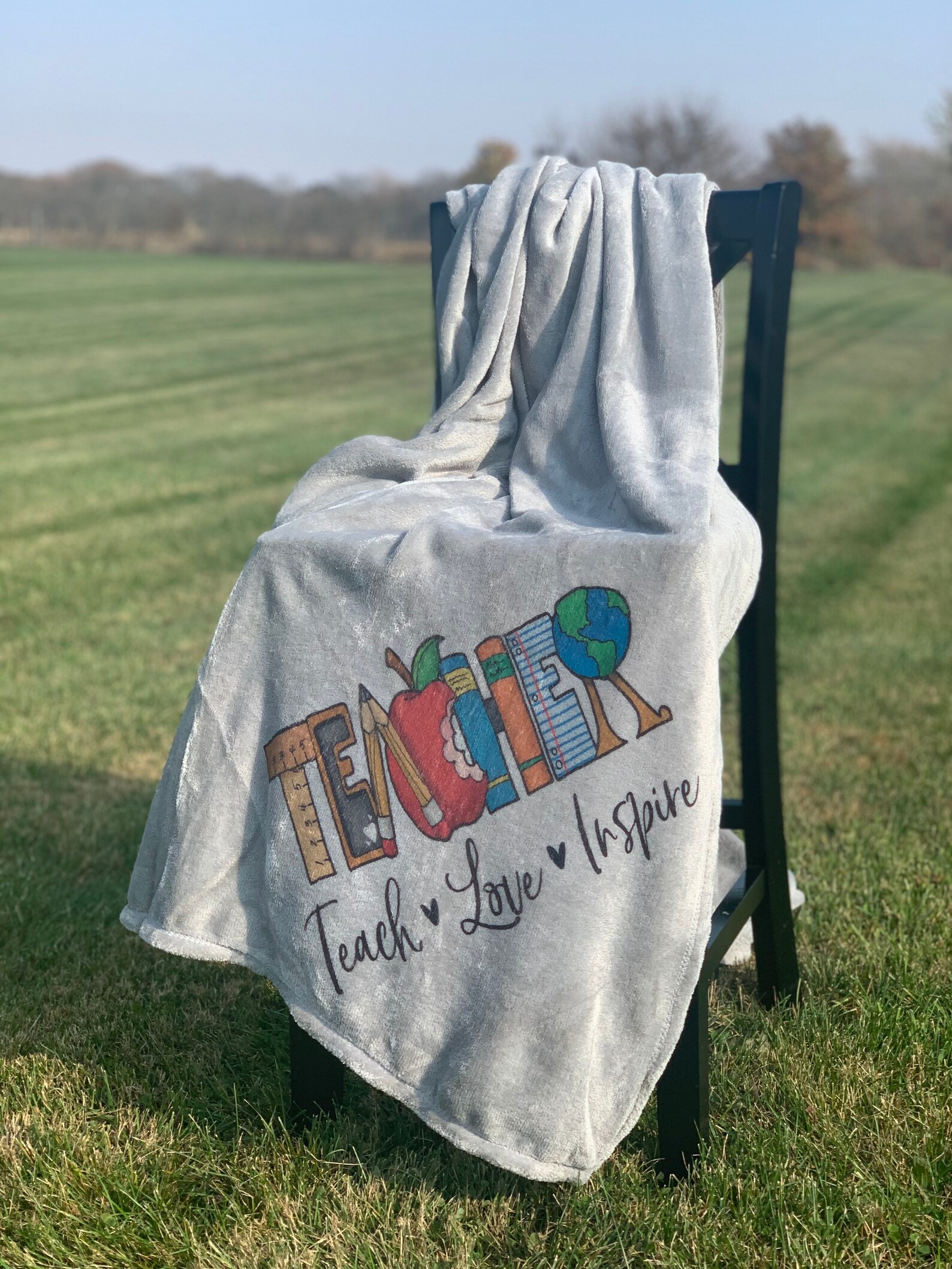 Teacher Blanket Teacher Gift Teacher Appreciation Grey Etsy