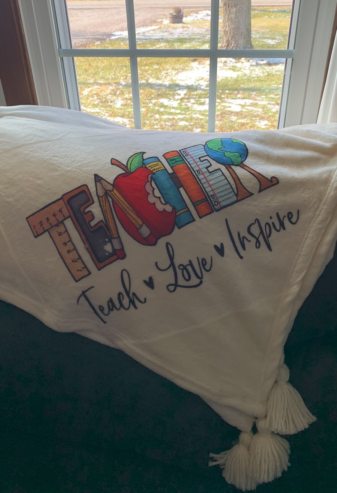 Teacher blanket teacher gift teacher appreciation grey Etsy