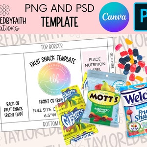 Fruit Snack Wrapper Template, Fruit Snack Party Favor, Fruit Snack, Fruit Snack Digital File, Fruit Snack Editable Template, Fruit Snack PNG