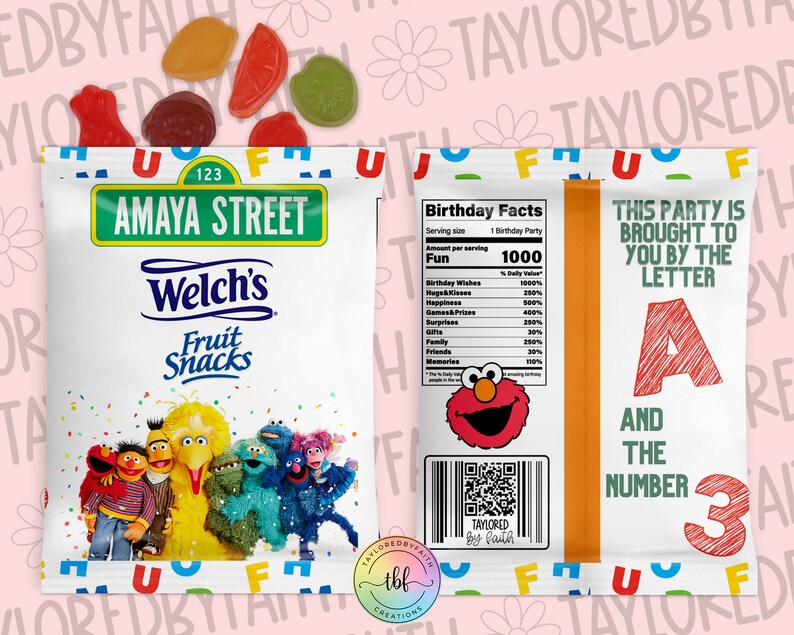 Fruit Snack Wrapper Template Fruit Snack Party Favor Fruit Etsy