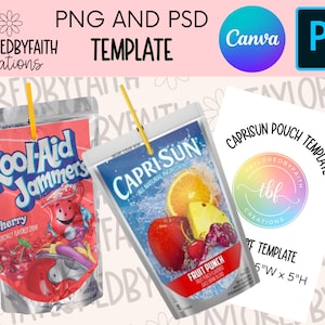 Caprisun Pouch Juice Template, Caprisun Pouch, Caprisun Template, Juice Editable Template, Caprisun Labels, Caprisun Koolaid Jammers, PNG