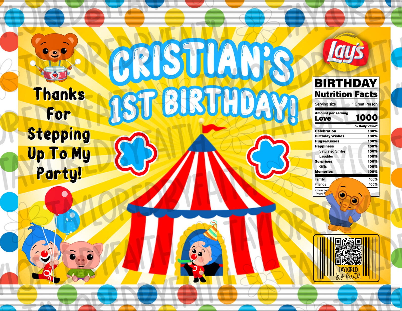 Chip Bag Template Chip Bag Wrapper Chip Bag Party Favor Etsy