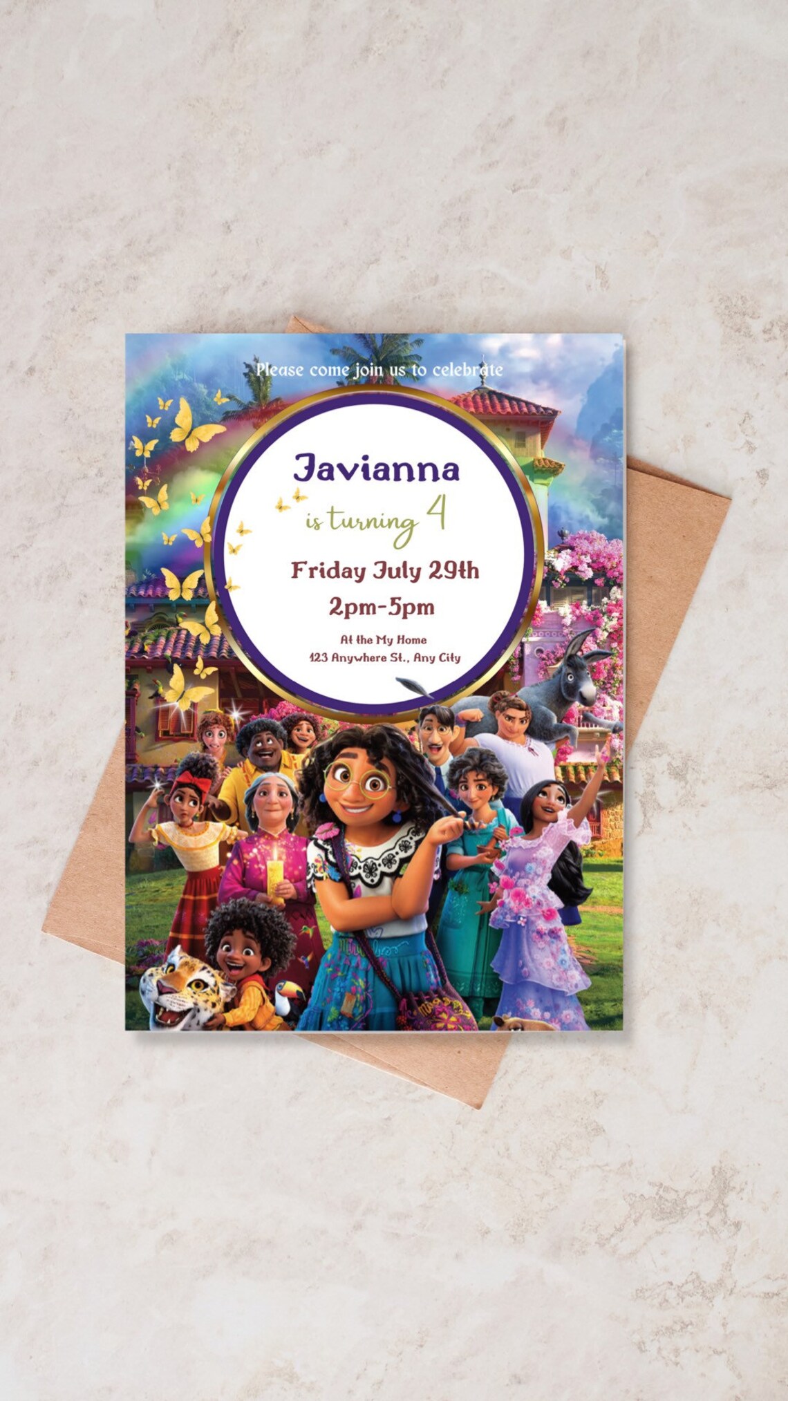 Personalized Encanto Birthday Invitation Girl Encanto Party Etsy