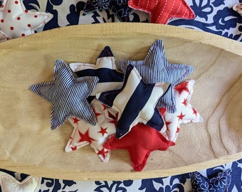 Estrellas de tela de felpa hechas a mano / Decoración patriótica