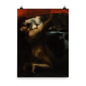 Franz von Stuck&#39;s Kiss of the Sphinx Art Poster: Mystical Gothic Wall Decor