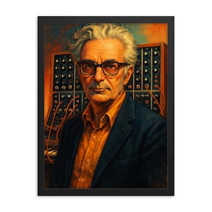 Robert Moog Framed Print: Synthesizer Pioneer Portrait, Music Studio Decor