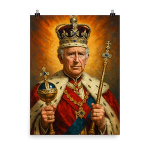 King Charles III Art Print: Vintage Royal Decor