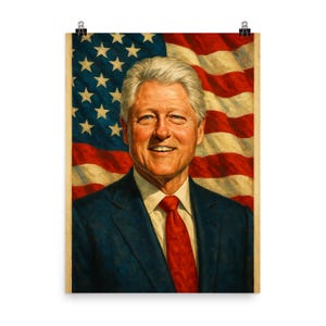 Bill Clinton Poster: Vintage Political Decor, History Enthusiast Gift