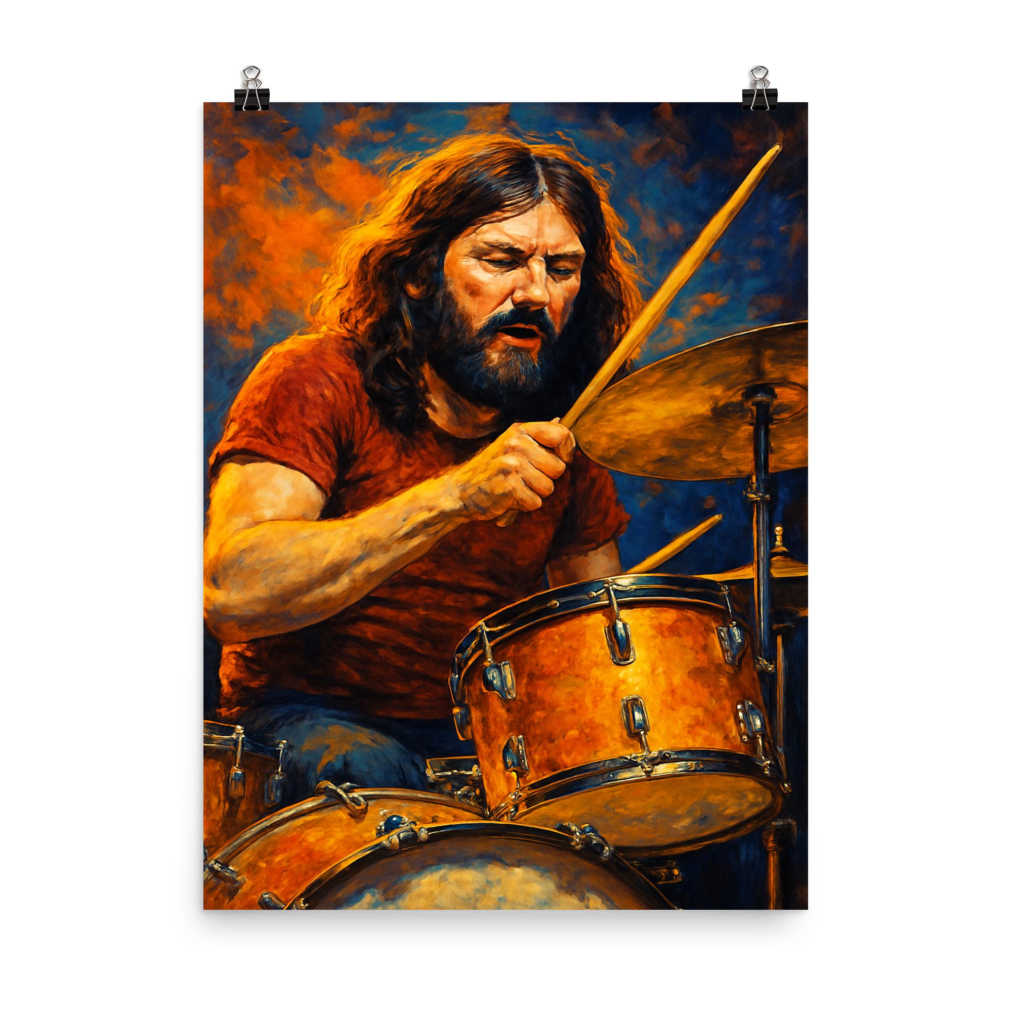 John Bonham Poster: Led Zeppelin Drummer, Rock Music Wall Art