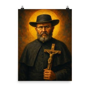 Saint Damien of Molokai Print: Hawaiian Catholic Missionary Wall Art