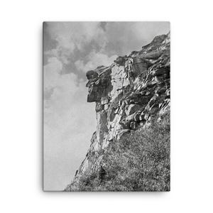 Alter Mann des Berges Leinwanddruck - Vintage 1901 Franconia NH Wandkunst, kultiges Symbol-Dekor des Bundesstaates New Hampshire
