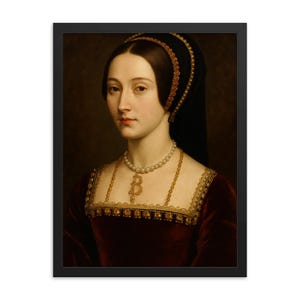Anne Boleyn Framed Art Print – Tudor Portrait Wall Decor, Historical Royalty Artwork, Unique Gift, Elegant Renaissance Home Gallery
