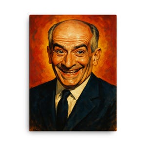 Louis de Funès Canvas Print – Vibrant French Cinema Wall Art, Iconic Actor Portrait, Unique Home Decor Gift