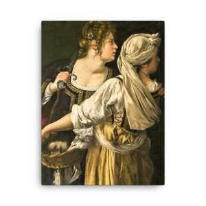 Judith and her Maidservant by Artemisia Gentileschi Canvas Print - Canvas Wall Art