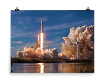 SpaceX Falcon Heavy Launch Poster Print