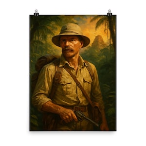 Impresión exclusiva de póster de arte mural vintage de Percy Fawcett, la leyenda de Explore