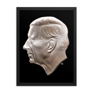 H.M. King Charles III Coin Portrait Framed Print